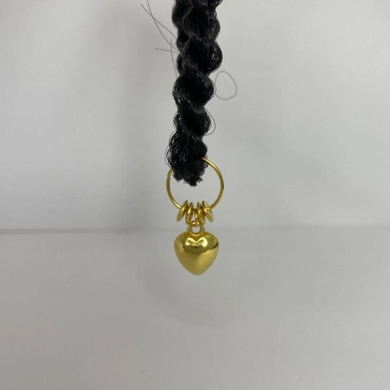5 Bijoux Cheveux Coeur Doré Pour Nattes, Tresses Et Locks 3 5 Bijoux Cheveux Coeur Doré Pour Nattes, Tresses Et Locks – Image 3