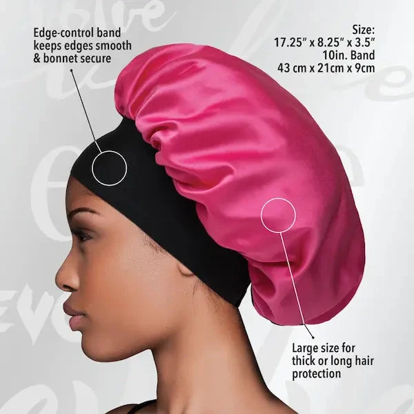 Bonnet Satin à Bord Large Pour Cheveux - Evolve 4 Bonnet Satin à Bord Large Pour Cheveux - Evolve – Image 4