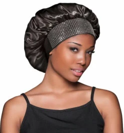 Bonnet Satin Large Bande Et Strass - Evolve