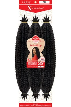 Mèches X-Pression Twisted Up Springy Afro Twist 24 Pouces 3X - Outré 18 Mèches X-Pression Twisted Up Springy Afro Twist 24 Pouces 3X - Outré -Invisibobble® Magasin butterfly locs Twisted Up Springy Afro Twist 24in 3X layer 1B