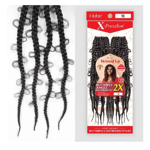 Rajouts Crochet Butterfly Braids JUNGLE 12 Pouces -Outré 2 Rajouts Crochet Butterfly Braids JUNGLE 12 Pouces -Outré – Image 2