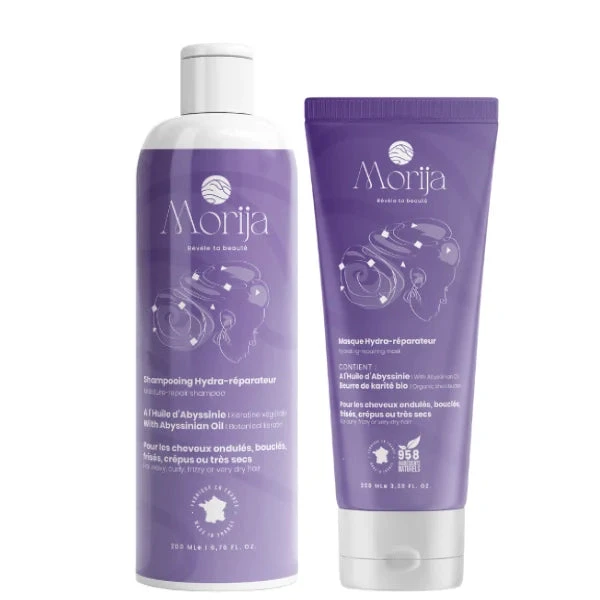 Duo Hydra-réparateur Cheveux Abîmés - Morija Care 1 Duo Hydra-réparateur Cheveux Abîmés - Morija Care