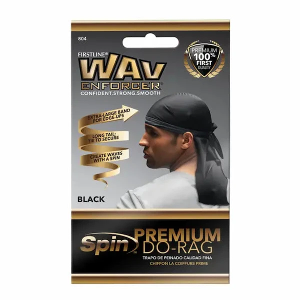 Durag Noir Premium Do-rag 804 - Wavenforcer 3 Durag Noir Premium Do-rag 804 - Wavenforcer – Image 3