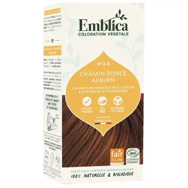 Coloration Végétale Châtain Foncé Auburn N°3.4 - Emblica 1 Coloration Végétale Châtain Foncé Auburn N°3.4 - Emblica