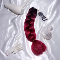 FARA Mèches à Tresser Rouge Foncé Tie And Dye Ombre - Mama Rose