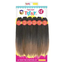 6X Mèches Pre-Stretched Teeny Braid 28" - Janet Collection 12 6X Mèches Pre-Stretched Teeny Braid 28" - Janet Collection -Invisibobble® Magasin meches pour braids pre etirees 28 pouces pour enfants janet collection