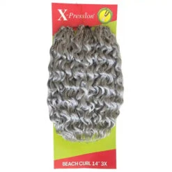 Mèches X-Pression Beach Curl 14 Pouces 3X - Outré -Invisibobble® Magasin meches xpression crochet braids beach curl gris 51 outre 1