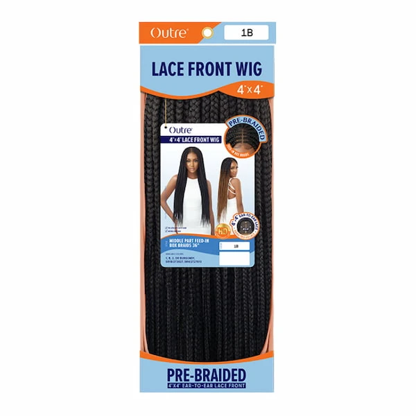 Perruque Tressée FEED-IN BOX BRAIDS 36" - Lace HD 4X4 Outré 4 Perruque Tressée FEED-IN BOX BRAIDS 36" - Lace HD 4X4 Outré – Image 4