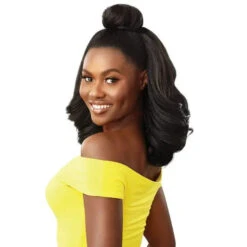 Perruque Ondulée Converti Cap Lady Lioness - Outré -Invisibobble® Magasin perruque converti cap bob mi long ondulee wavy noir lady lioness outre