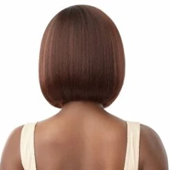 Perruque Lace Front Châtain Breena - Outré 6 Perruque Lace Front Châtain Breena - Outré -Invisibobble® Magasin perruque lace front bob lisse court couleur chocolat drff2 cinnamon mocha breena outre hair dos