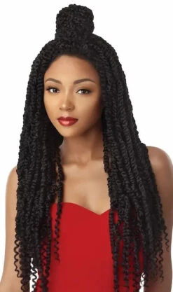 Lace Front Wig Tressée Passion Twist X-PRESSION - Outré 9 Lace Front Wig Tressée Passion Twist X-PRESSION - Outré -Invisibobble® Magasin perruque lace front wig tressee passion twist x pression outre noir 1b half up