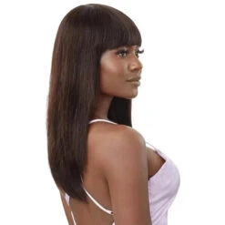 Perruque Straight Naturelle Full Wig Frange Thalya - Outré -Invisibobble® Magasin perruque lisse cheveux naturels a frange thalya outre