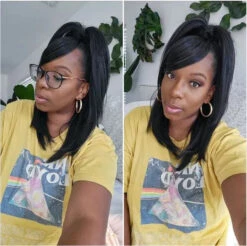 Perruque Converti Cap Noire Sweet Heart - Outré -Invisibobble® Magasin perruque noire lisse 16 pouces Sweet Heart