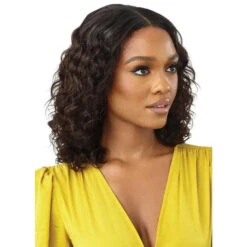 Perruque U-Part Naturelle Bouclée Aruban Wave - Outré -Invisibobble® Magasin perruque u part bob boucle cheveux humains aruban wave outre