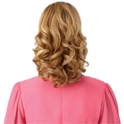 Postiche Ondulée Blond Elu - Outre 6 Postiche Ondulée Blond Elu - Outre -Invisibobble® Magasin postiche blond caramel wavy outre pretty quick elu dos