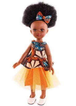 Poupée Afro Bontle - Sibahle Collection -Invisibobble® Magasin poupee noire afro bontle sibahle collection robe orange