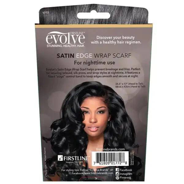 Foulard Satin Edge Wrap Scarf Noir - Evolve 4 Foulard Satin Edge Wrap Scarf Noir - Evolve – Image 4