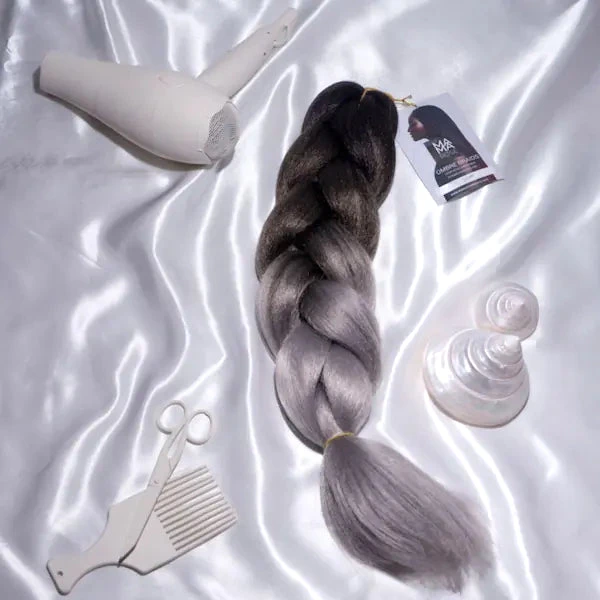 Mèches à Tresser Gris Tie And Dye Ombre SILVER - Mama Rose 1 Mèches à Tresser Gris Tie And Dye Ombre SILVER - Mama Rose