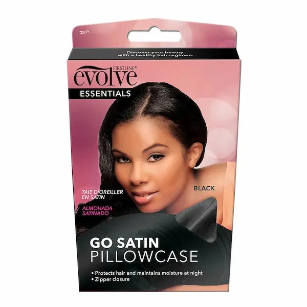 Taie D'oreiller En Satin Noir - Evolve 2 Taie D'oreiller En Satin Noir - Evolve – Image 2