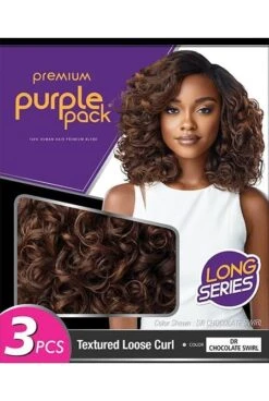 Tissage Purple Pack Long 3pcs Textured Loose Curl - Outré -Invisibobble® Magasin tissage purple pack long 3pcs textured loose curl outre hwptlc31b noir 1b 556121