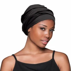 Foulard De Tête Wrap Cheveux Noir - Evolve