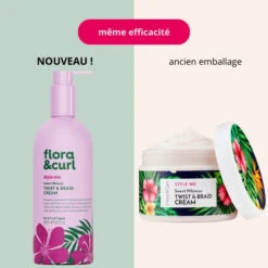 Crème Coiffante Twist & Braid Cream Sweet Hibiscus - Flora & Curl -Invisibobble® Magasin twist braid creme flora and curl style me cheveux
